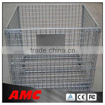 folding steel storage cage warehouse container