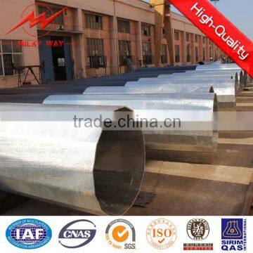 Hot sale galvanized Q235 steel electric pole 9m 10m 12m