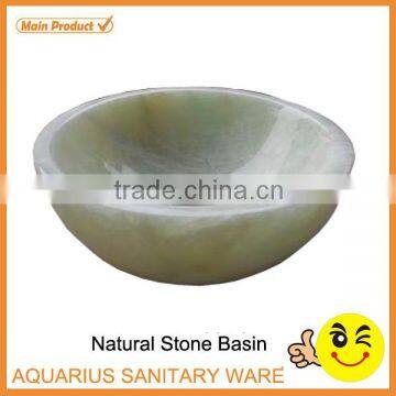 Round Shape Green Bathroom Stone Marble Sink