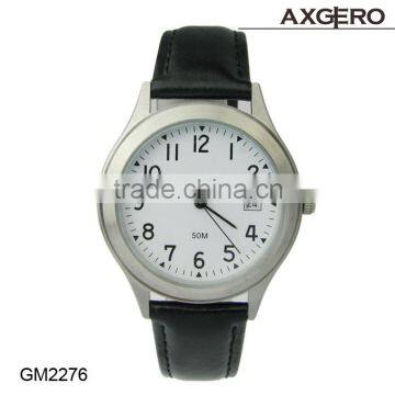 Promotion branded japan movement genuine leather watches men