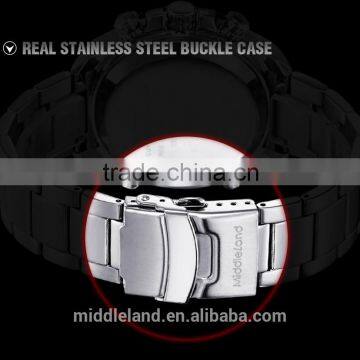 Stainless Steel Band Men's Quartz Watches Business Casual Men's Big Crown Men's Wristwatches MIDDLELAND 8018 photo-6