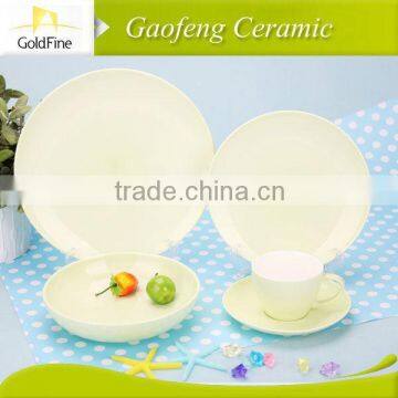 12.5 inch fine round ceramic color plate, solid color plate