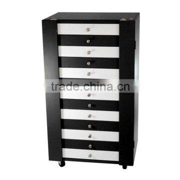 China Factory Large Space Sunglasses Display Cabinet With Drawer And Wheel photo-2