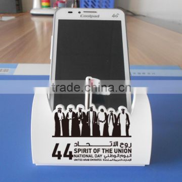 white color soft pvc mobile phone holder stand silicone cell phone stand for uae national day wholesale