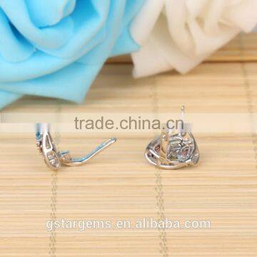 925 Sterling Silver 2.5CT Genuine Mix Gems Clip Earring 2015 Newest Style Colorful Earring photo-2