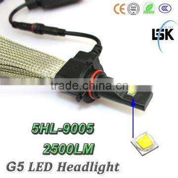 Wholesale price IP65 CAR 9005 led headlight bulb, G5 led headlight use copper metal for safety