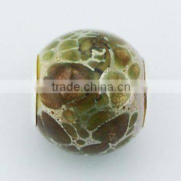 Murano Glass Bead Sterling Silver Core Stunning Mosaic