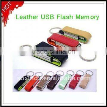 Cheap leather usb drive for promotional gift