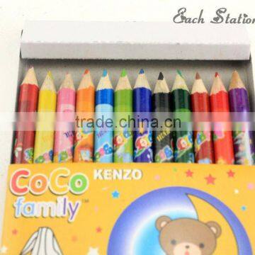 3.5inch mini kids promotional wooden multi color pencil set