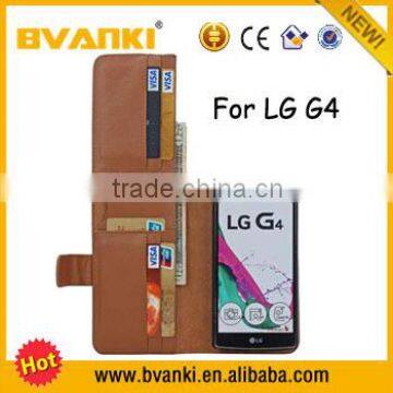 2015 Newest Hot Selling Wallet Cell Phone Case Pouch Leather Wallet Case For LG G4 Phone Case Custom photo-3