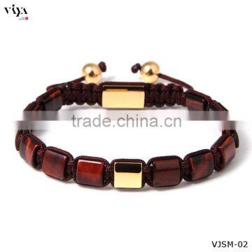 Bracelet Jewelry Charm Square Beads Mens Bracelets with Natural Stone bracelet