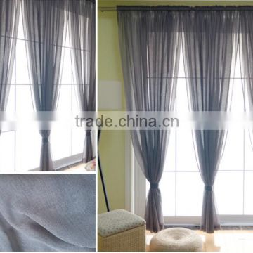 Plain coloured polyester linen curtain fabric