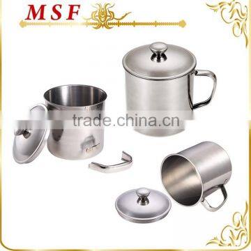 cheap price different sizes stainless steel water mug cup with space-saving detachable handles MSF-5720