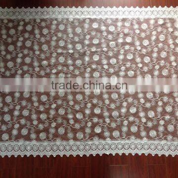French Romance Milk White Daisy Lace Watersoluble Tablecloth for Wedding