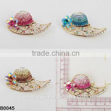 Factory Price Buy Wholesale Direct From China Easy Sell Items Hats Crochet Brooch for Wedding Invitations B0045 photo-2