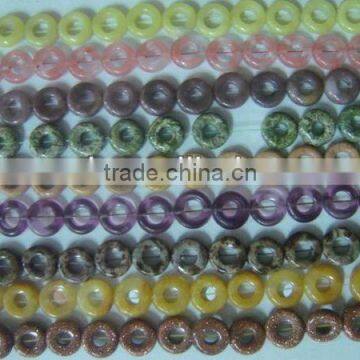 Natural stone yellow jade 15mm dount jewelry beads