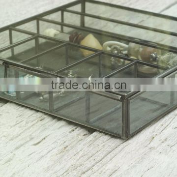 Glass Jewelry Box, Multipurpose Storage Box, Glass Compartment Box