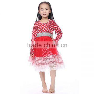 2015 Baby Girls Long Sleeve Quatrefoil Cotton Chiffon Dress, Giggle Moon Remake Outfits Fall photo-2