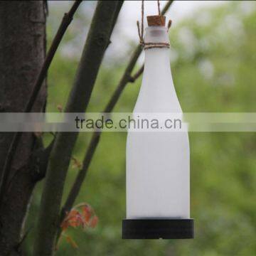 2015 new product Portale Solar panel glass Hanging christmas led bottle light