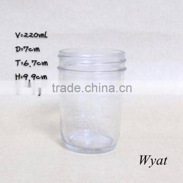 220ml 8oz glass jam jar round glass jar for fruit jam glass food jar manufacturer                        
                                                Quality Choice