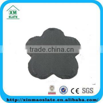 [factory direct] Flower Shaped 15x15cm Natural Edge Oiled Slate Drink Coaster