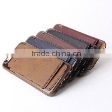 Factory Full protect card holder leather cell phone case for iphone 6