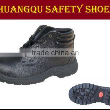 Black genuine cow split leather working footwear for man strong work shoe