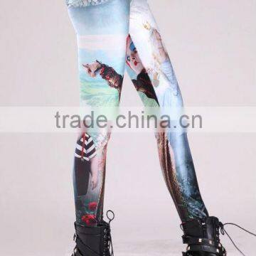 2014 Fashion Princess Digital Printing Spandex Stretch Fabric Legging