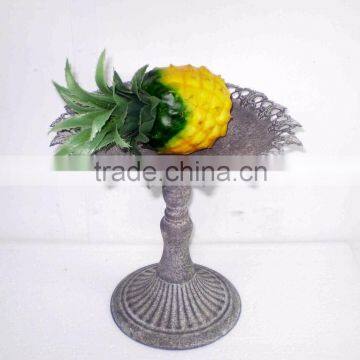 Engraved Edged Round Metal Bowl w/Antique Grey