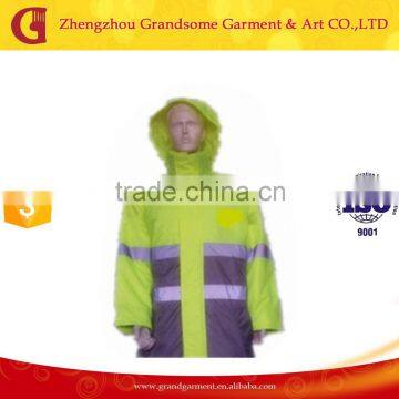 Hi Vis Waterproof Raincoat with Reflective Stripes