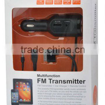 2013 Hot product mini car charger with FM Transmitter function for iphone 4,4s,iphone 3g&3GS/IPAD2&3