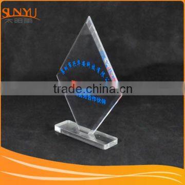 Personality acrylic material award,clear trophy with logo design