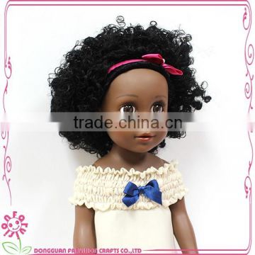 China good price plastic vinyl African girl dolls 18 inch with CE certificates