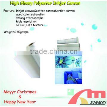 240GSM~260GSM HIGH GLOSSY POLYESTER Cheap Stretched Canvas photo-2