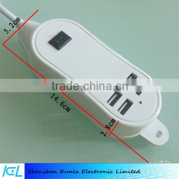 white 4 port usb charger station socket fast usb charger with on/off button