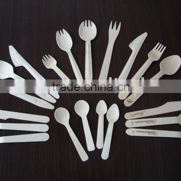 Wood disposable cutlery (knife, fork,spoon)