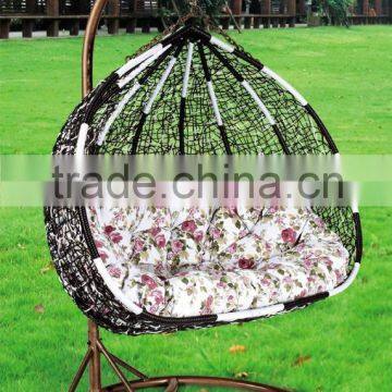 Modern Outdoor Rattan Swing Egg Chairs, Double Chairs