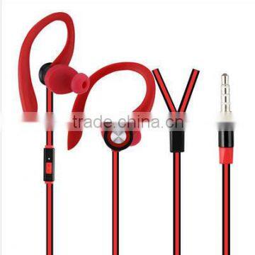 Stereo sport Earbuds With Flat Cable Earphones with mic