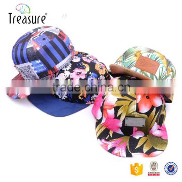 flower snapback cap custom floral fabric snapback cap