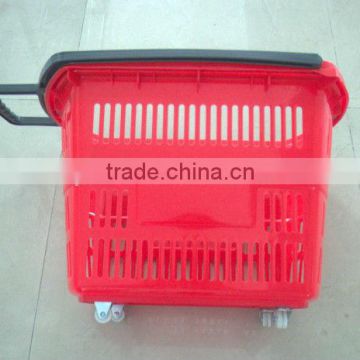 plastic trolley baskets with wheels