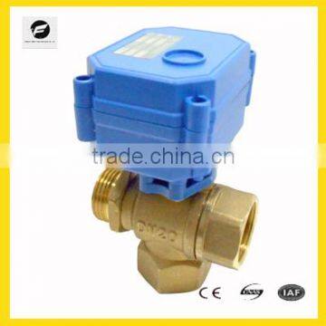 3 way mini manual&electric brass ball valve for drinking water system