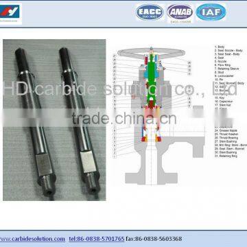 Tungsten carbide & stainless steel valve stem for oil pumps