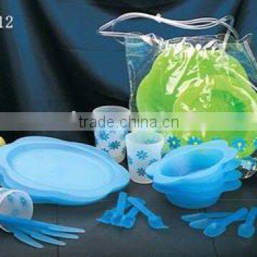 24 pcs flower picnic set w/printed cups