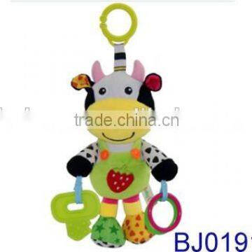 Lovely Stuffed Baby Rattle Bed Decorative Cow Toy photo-3