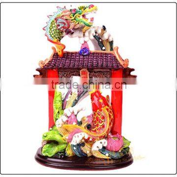 Carp Fish Jumping Over the Dragon Gate, resin dragon statue