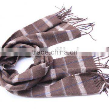 100%WOOL CHECKED PATTERN WOVEN SCARF