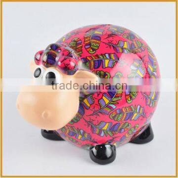 Custom size wholesale china money boxes ceramic sheep