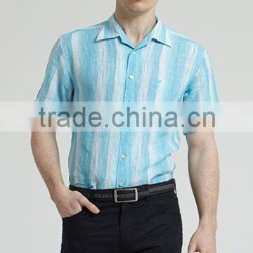 Men's Fashion Casual Stripes Linen +Cotton Shirts