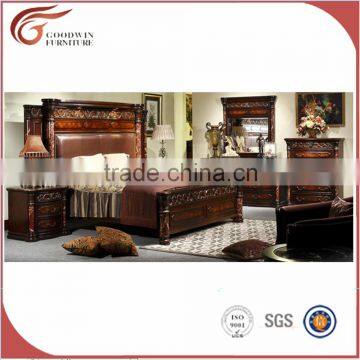 WA135 Antique eourpean style bedroom furniture of solid wood bed