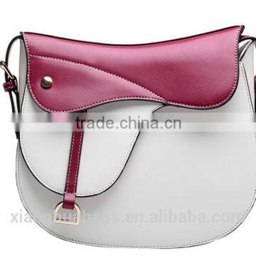 Individuality contrast color lady messenger bag